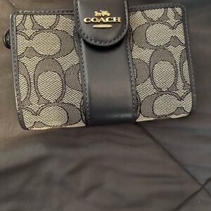 Coach Navy and Gray Leather Wallet